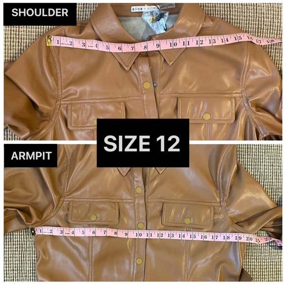 Alice + Olivia Miranda Vegan Leather Tie Waist Brown Mini Dress - Picture 8 of 16